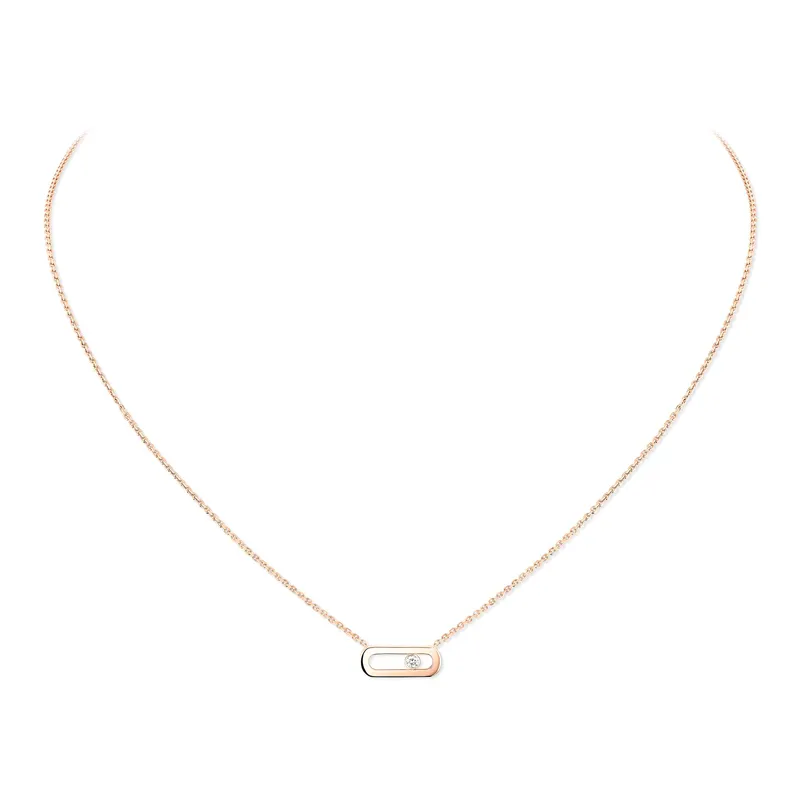 Collier Messika Move Uno, or rose, diamant - MESSIKA
