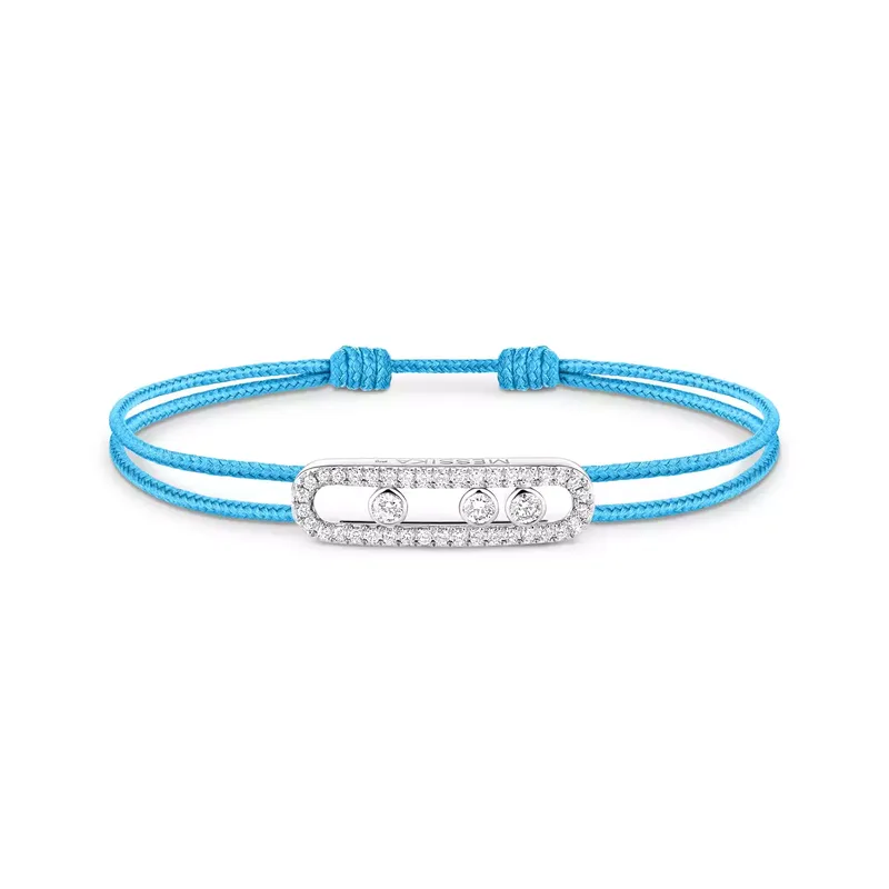Bracelet Cordon Messika CARE(S) Bleu Pavé - MESSIKA