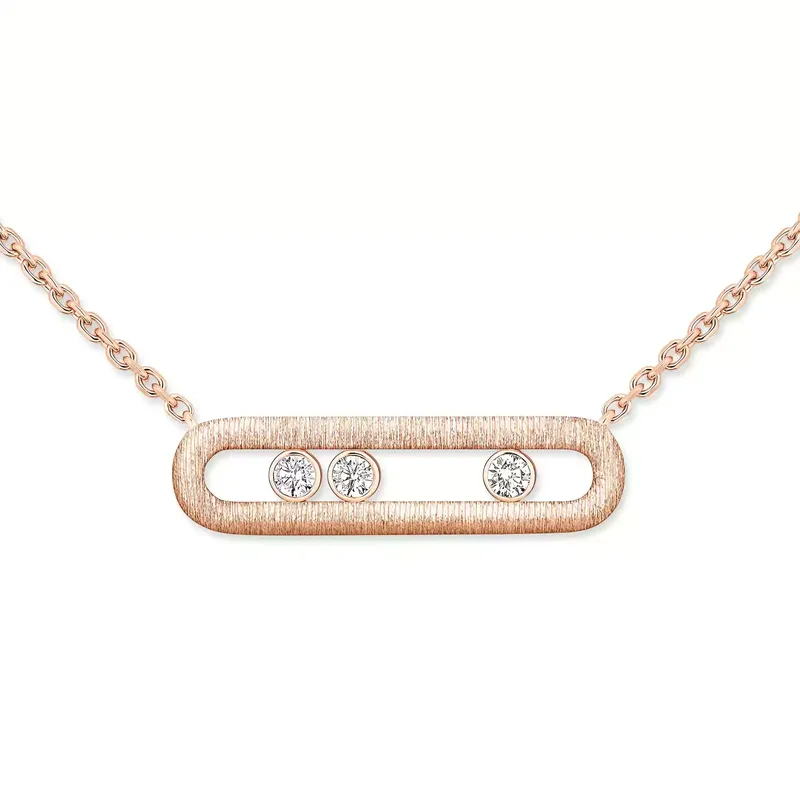 Collier Messika Move Classique Ciselé, or rose et diamants - MESSIKA