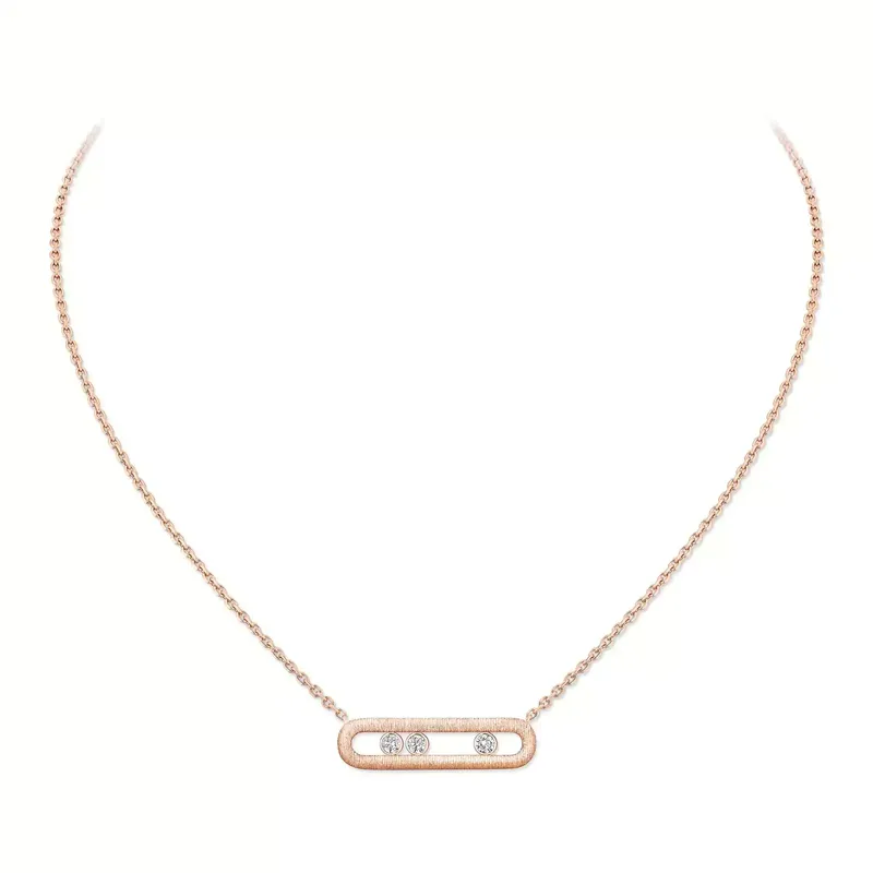 Collier Messika Move Classique Ciselé, or rose et diamants - MESSIKA