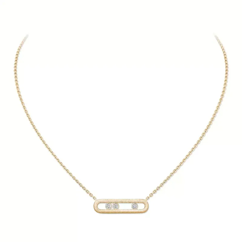 Collier Messika Move Classique Ciselé, or jaune et diamants - MESSIKA
