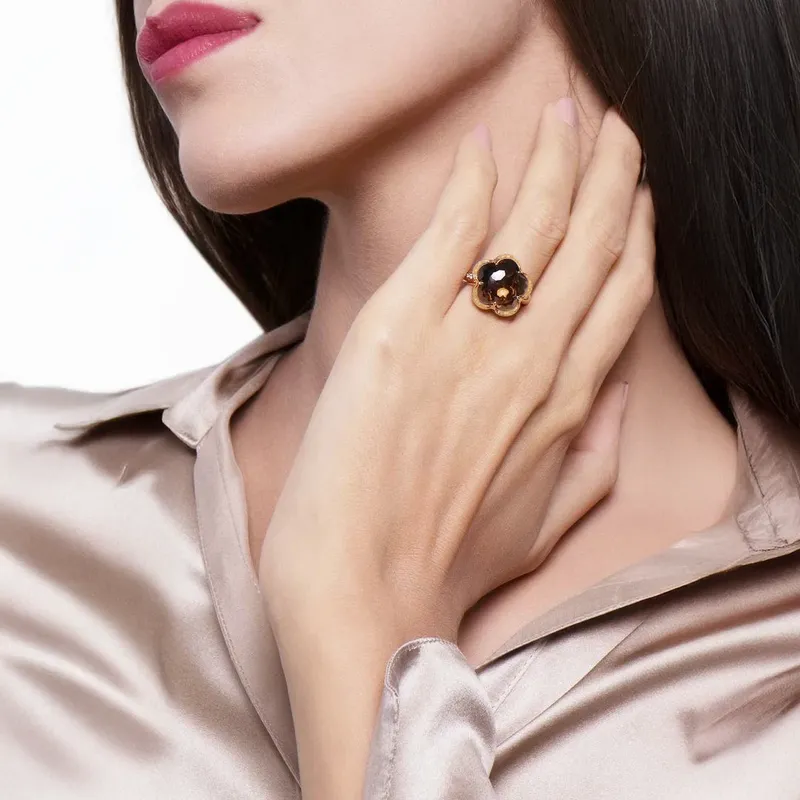 Bague Pasquale Bruni Bon Ton, or rose et quartz fumé - PASQUALE BRUNI