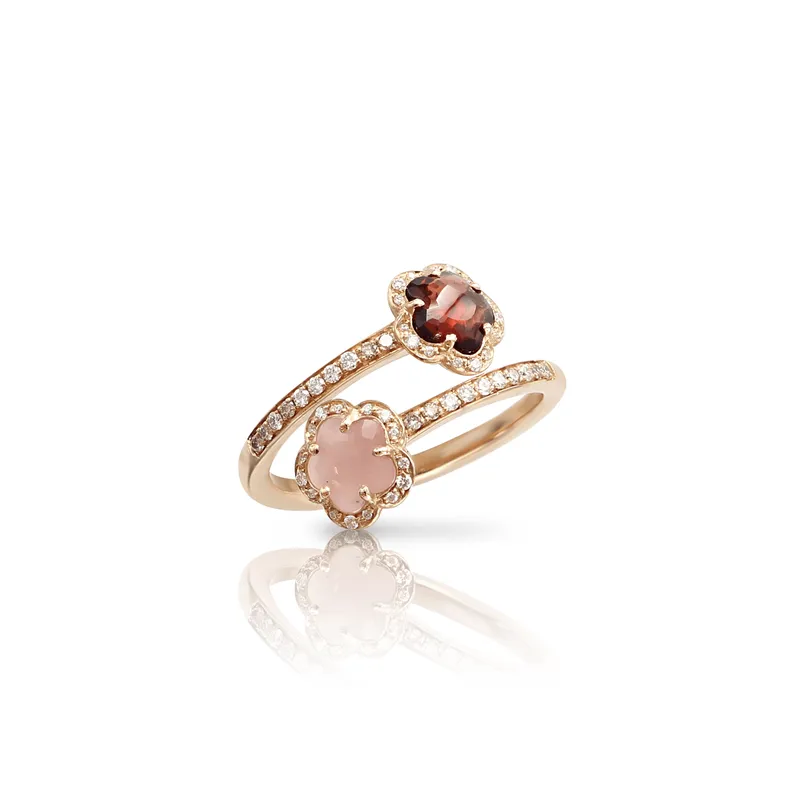 Bague Pasquale Bruni Figlia Dei Fiori en Or Rose avec pierres de la Terre et Diamants - PASQUALE BRUNI