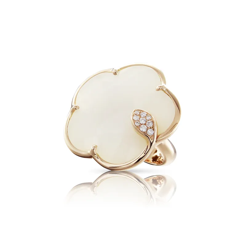 Bague Pasquale Bruni Ton Joli en Or Rose avec Nacre, Agate Blanche et Diamants - PASQUALE BRUNI