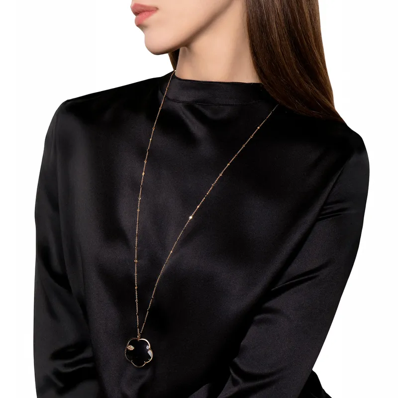 Collier Pasquale Bruni Ton Joli en Or Rose avec Onyx et Diamants - PASQUALE BRUNI
