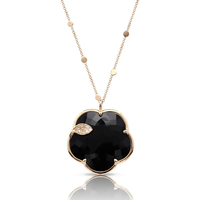 Collier Pasquale Bruni Ton Joli en Or Rose avec Onyx et Diamants - PASQUALE BRUNI