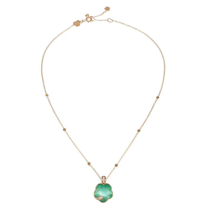 Collier Pasquale Bruni Petit Joli Lunaire en Or Rose avec Gemme Jardin Lunaire et Diamants - PASQUALE BRUNI