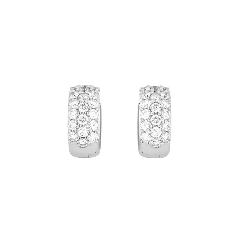 Boucles d'oreilles Recarlo en or blanc pavées de diamants - RECARLO