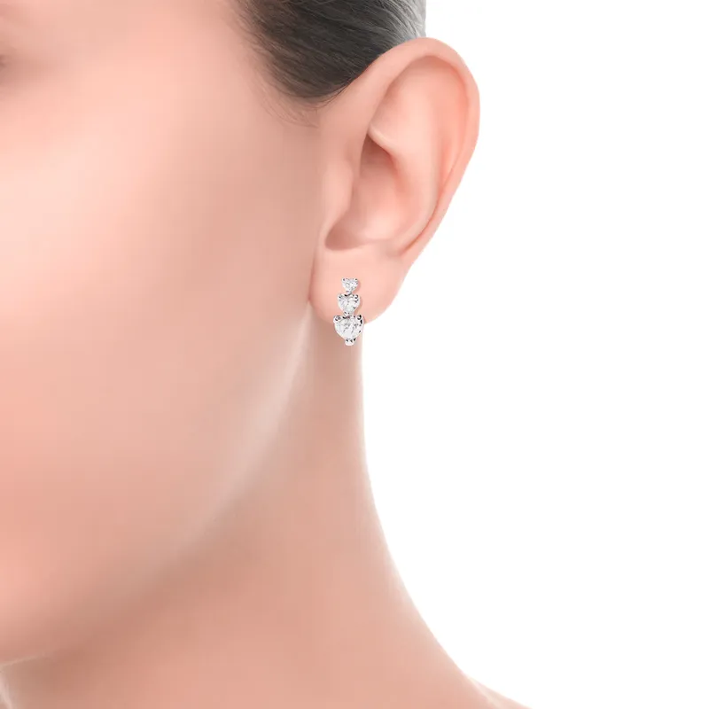 Boucles d'oreilles Recarlo Anniversary Love Or blanc et Diamants - RECARLO