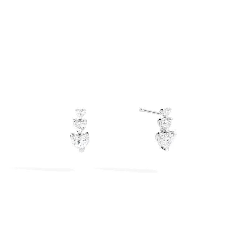 Boucles d'oreilles Recarlo Anniversary Love Or blanc et Diamants - RECARLO