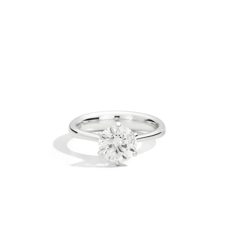 Bague Solitaire Recarlo Anniversary à six giffres en or blanc et diamant - RECARLO