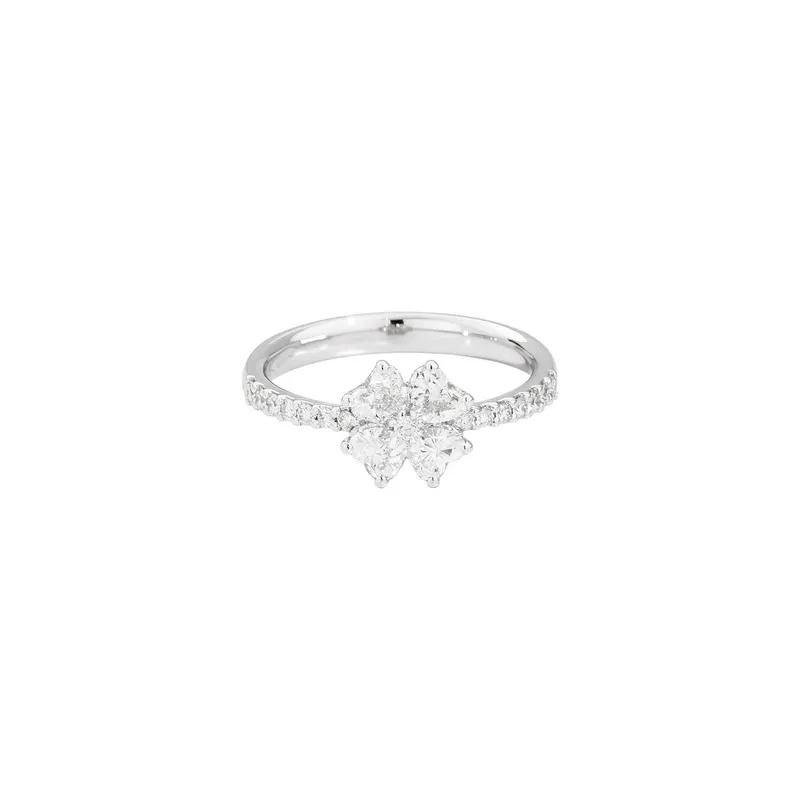 Bague Recarlo Anniversary Love Quadrifoglio en or blanc et diamants - RECARLO