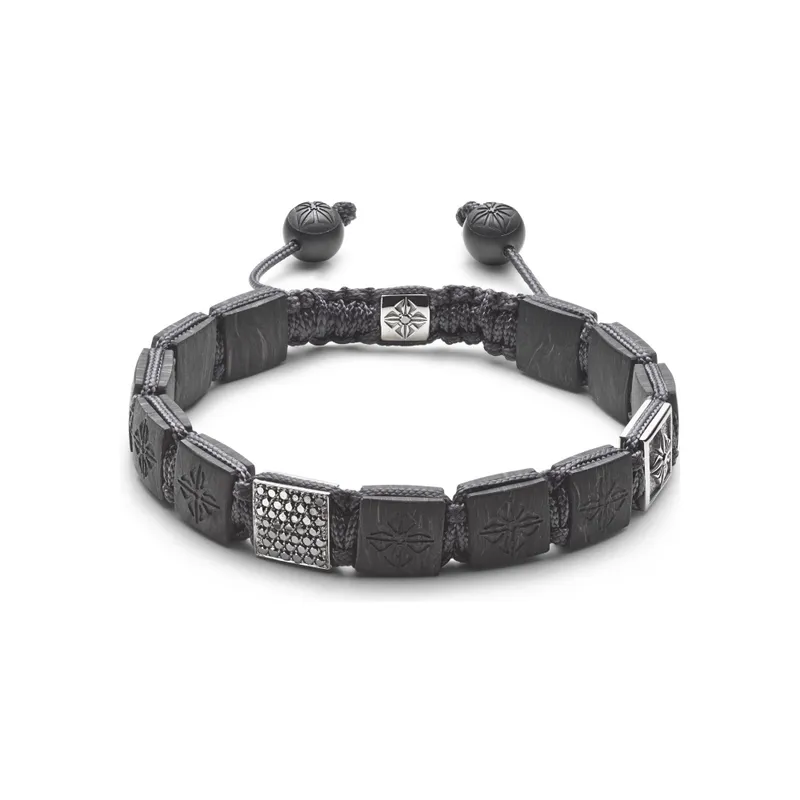 Bracelet Shamballa Jewels en or blanc, céramique, carbone et diamants noirs - SHAMBALLA JEWELS