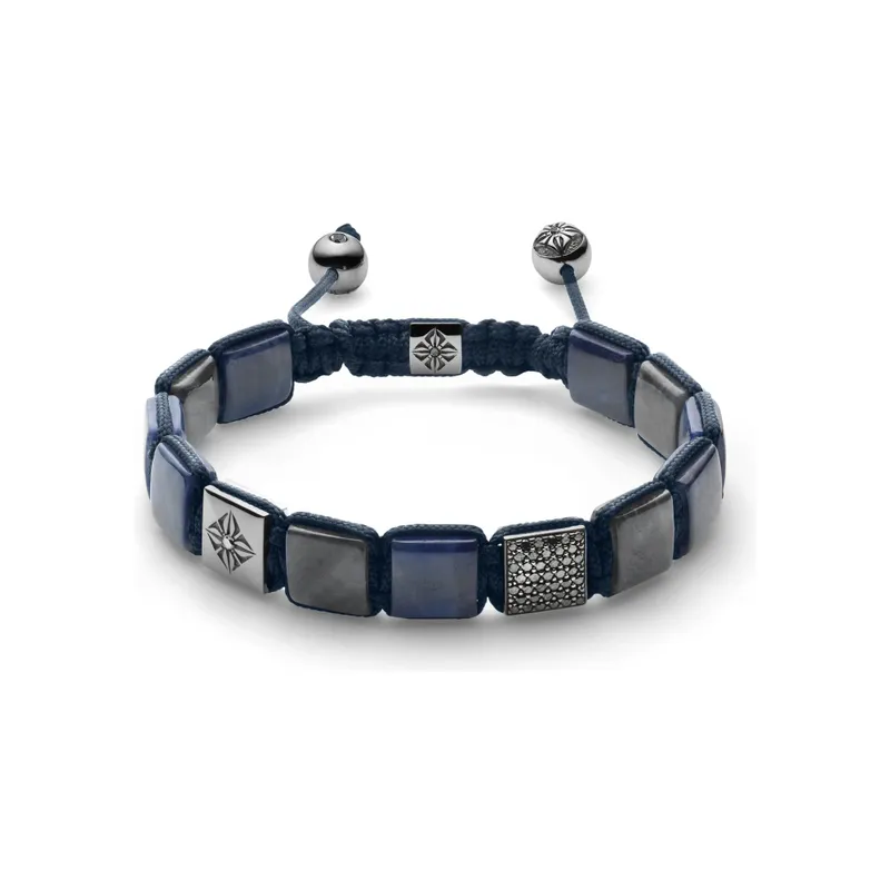Bracelet Shamballa Jewels en or blanc, diamants noirs et saphirs - SHAMBALLA JEWELS