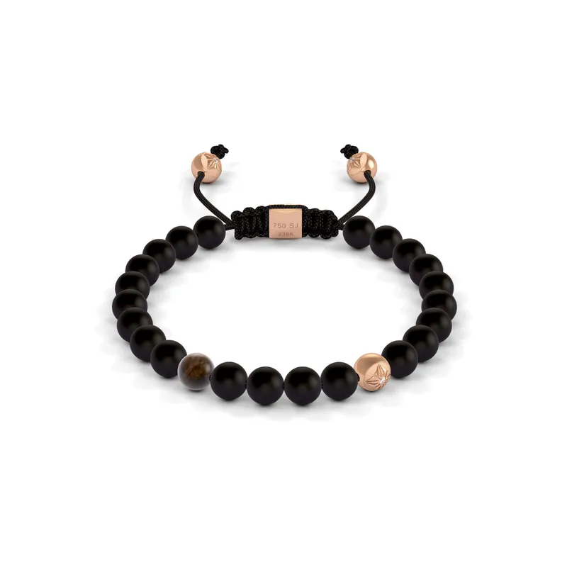 Bracelet Shamballa Jewels en or rose, diamants, saphirs et onyx - SHAMBALLA JEWELS