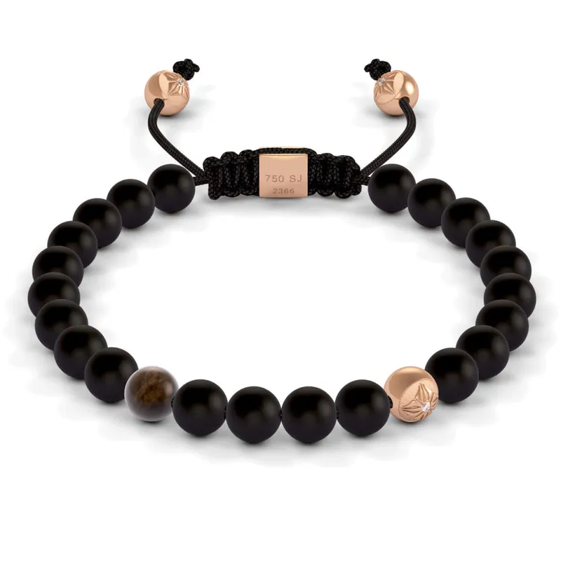Bracelet Shamballa Jewels en or rose, diamants, saphirs et onyx - SHAMBALLA JEWELS