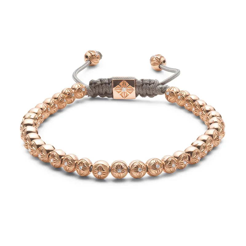 Bracelet Shamballa Jewels en or rose et diamants Cordon Pêche - SHAMBALLA JEWELS