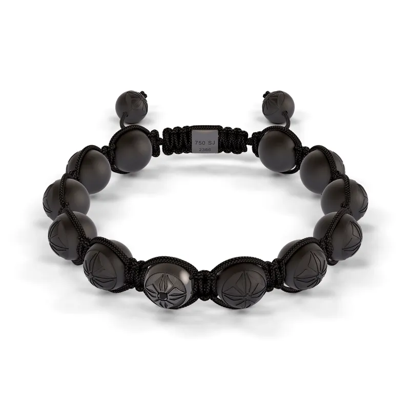 Bracelet Shamballa Jewels, or blanc, rhodié noir, céramique, diamants - SHAMBALLA JEWELS