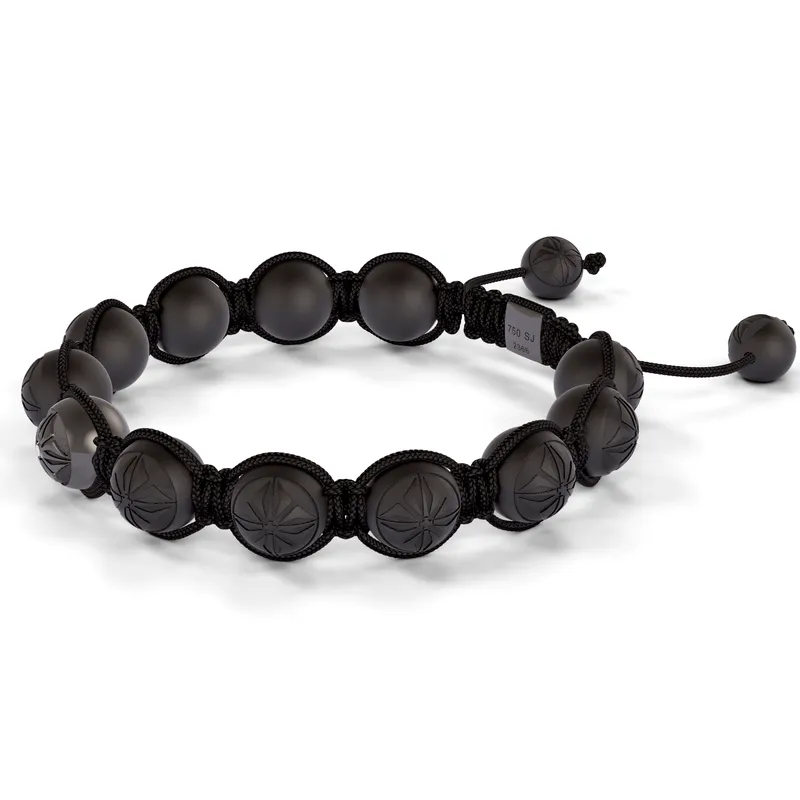 Bracelet Shamballa Jewels, or blanc, rhodié noir, céramique, diamants - SHAMBALLA JEWELS