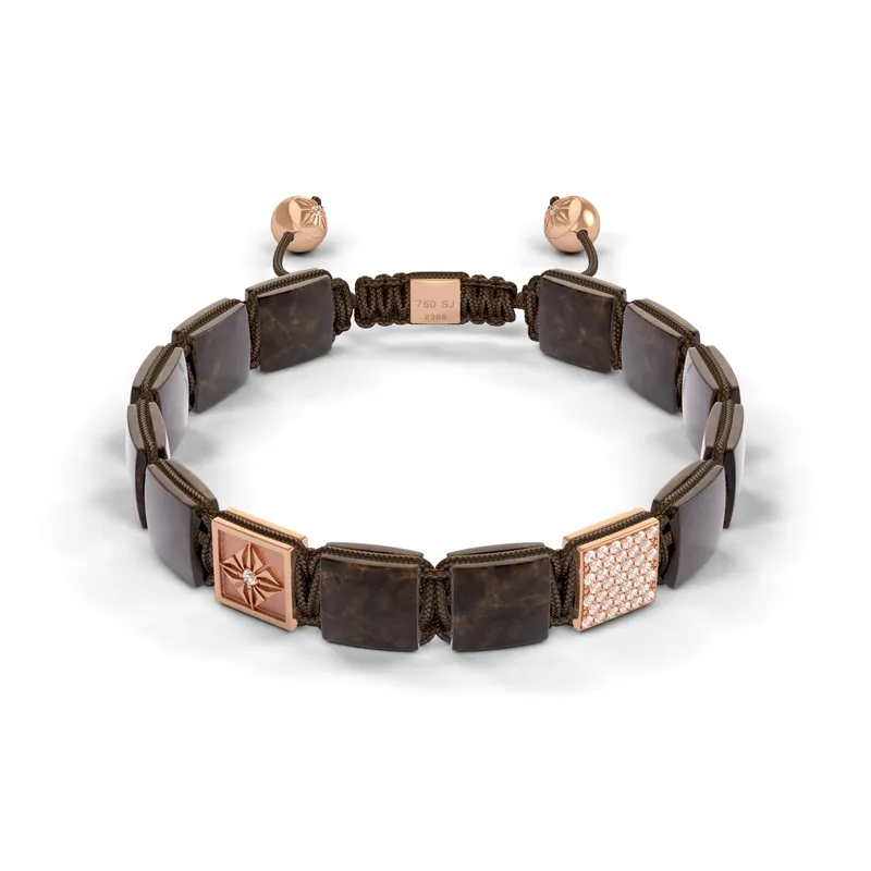 Bracelet LOCK 10mm cordon chocolat XL - SHAMBALLA JEWELS