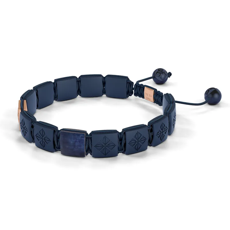 Bracelet LOCK 10mm cordon bleu XL - SHAMBALLA JEWELS