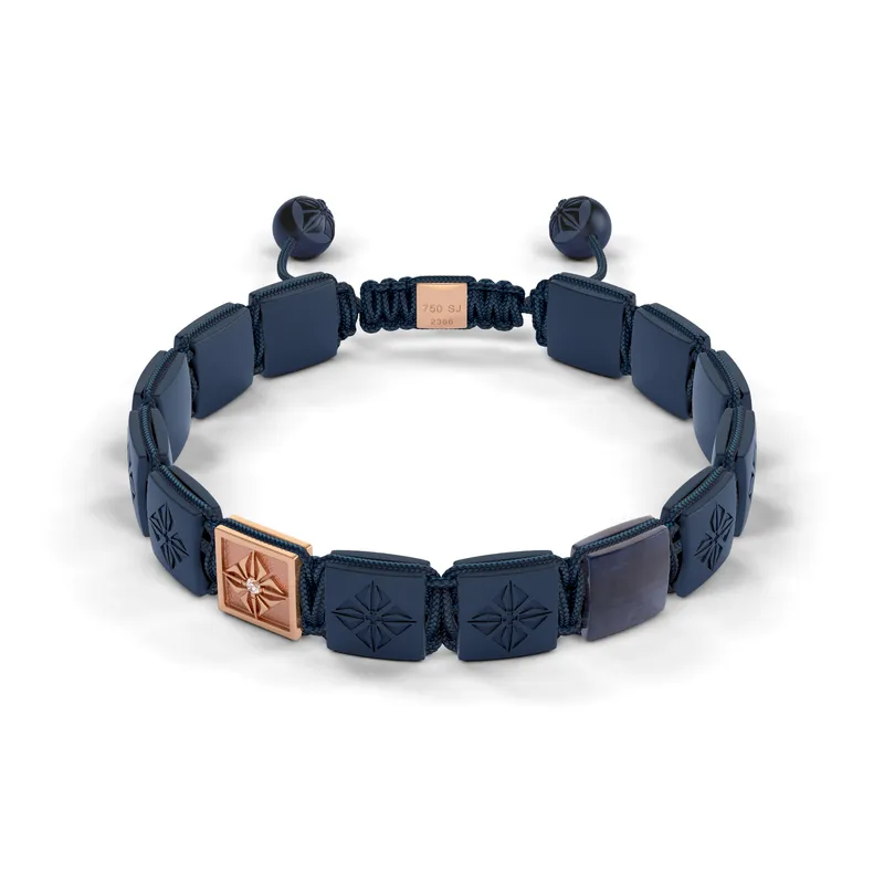 Bracelet LOCK 10mm cordon bleu XL - SHAMBALLA JEWELS