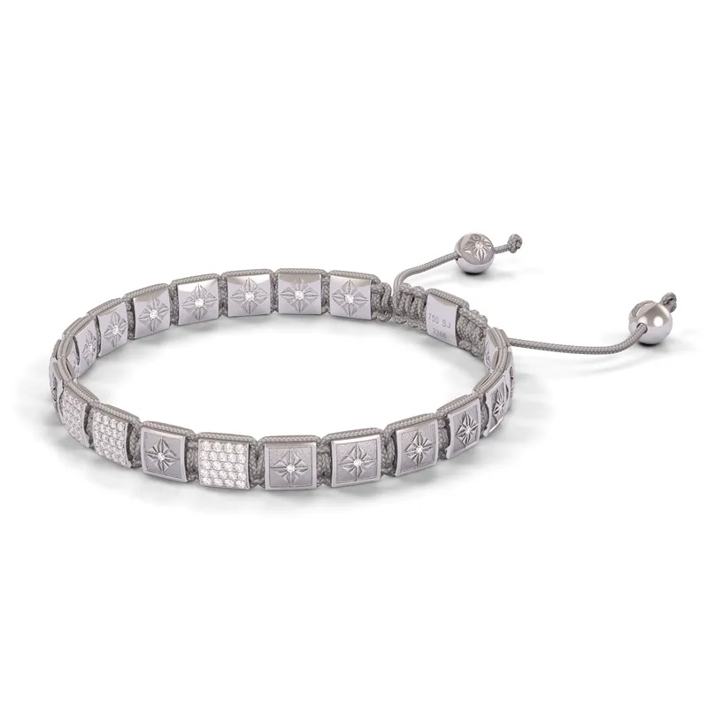 Bracelet LOCK 6mm cordon argenté M - SHAMBALLA JEWELS