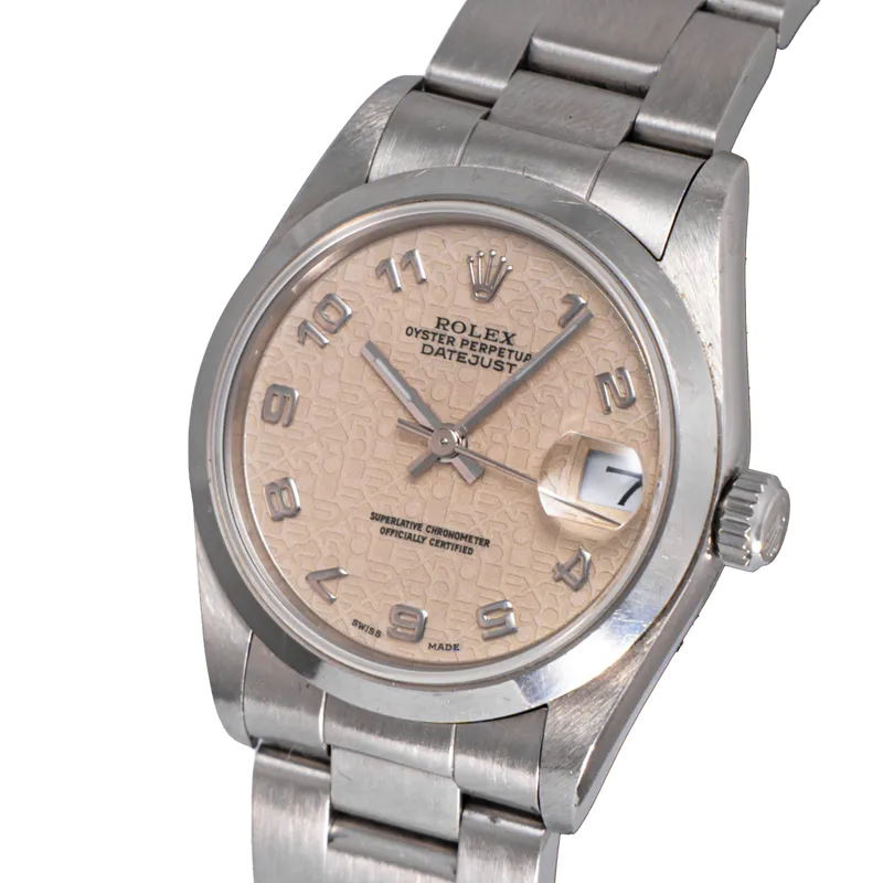 Datejust en acier, cadran Rolex beige, lunette lisse, bracelet oyster acier – vue 2