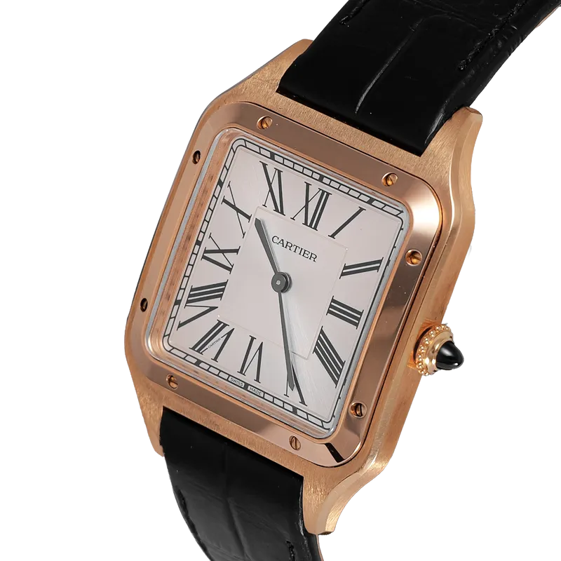 Santos Dumont en or rose, bracelet cuir BA or rose – vue 2