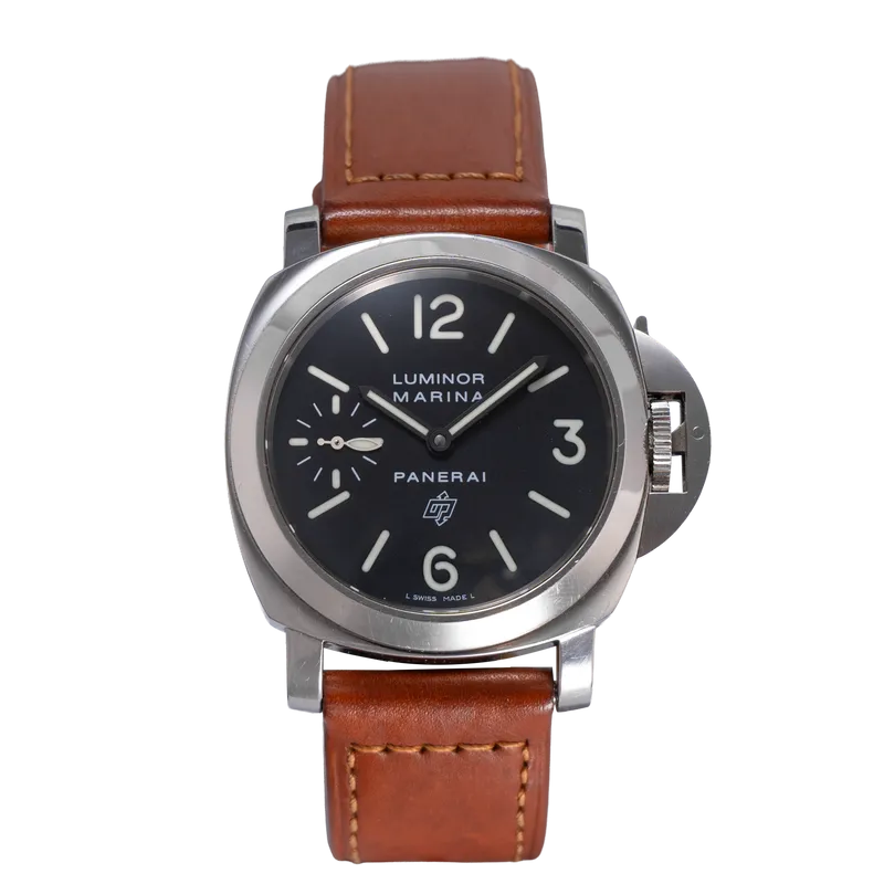 Luminor Logo 44mm en acier, bracelet cuir BA acier