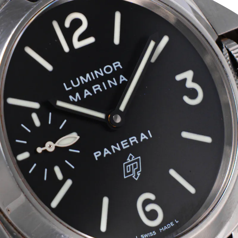 Luminor Logo 44mm en acier, bracelet cuir BA acier — PAM00005 - vue 3