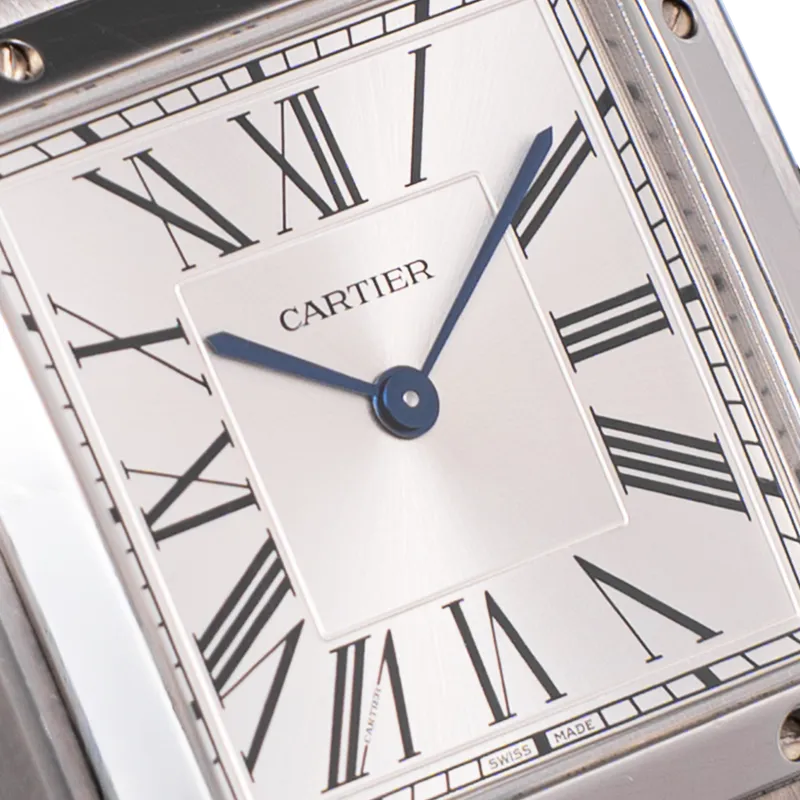 Santos Dumont en acier, cadran Silver, bracelet cuir BA acier — WSSA0022 - vue 3