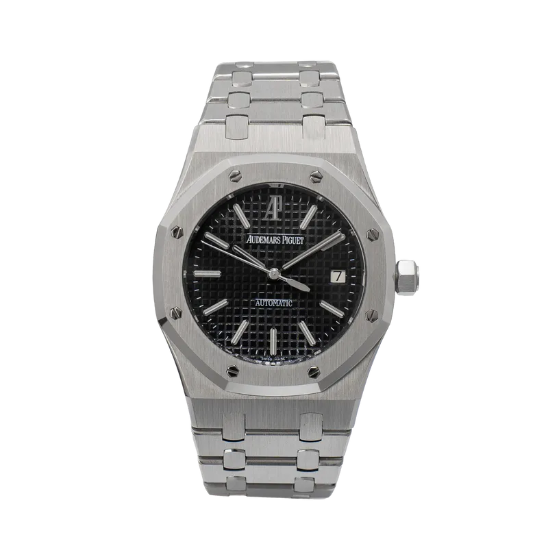 Royal Oak 39mm en acier, cadran Grande Tapisserie noir, bracelet en acier
