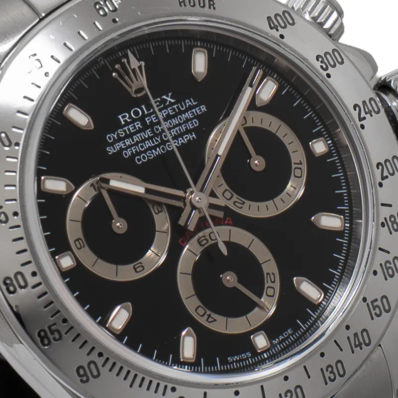 Daytona 40mm en acier, cadran noir lunette acier, bracelet acier — 116520 - vue 3
