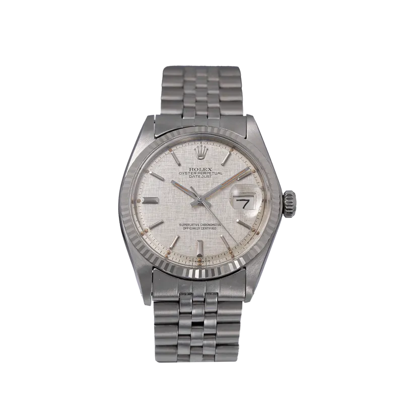 Datejust 36mm en acier, cadran lin Silver, lunette cannelée, bracelet jubilé acier 
