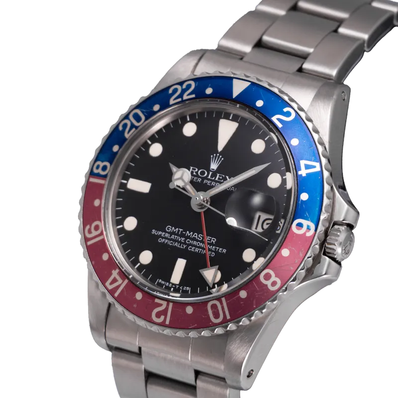 GMT-Master Pepsi 40mm en acier, cadran noir, lunette bleu/rouge, bracelet Oyster acier – vue 2