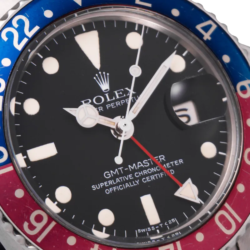 GMT-Master Pepsi 40mm en acier, cadran noir, lunette bleu/rouge, bracelet Oyster acier — 1675 - vue 3