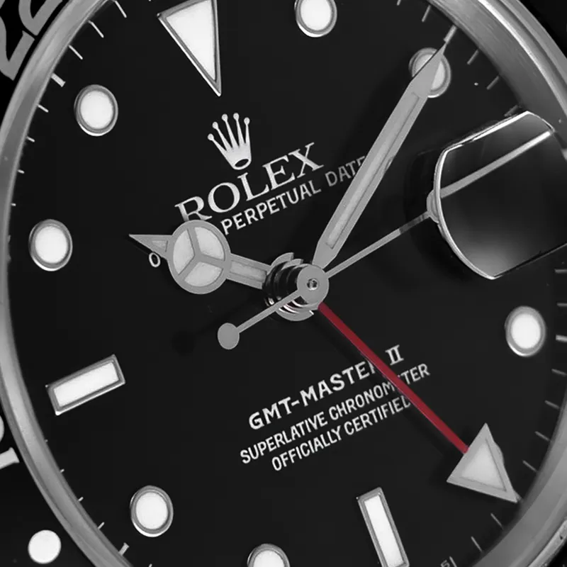 GMT Master-II 40mm in steel, black dial, black bezel, steel oyster bracelet  — 16710 - vue 3