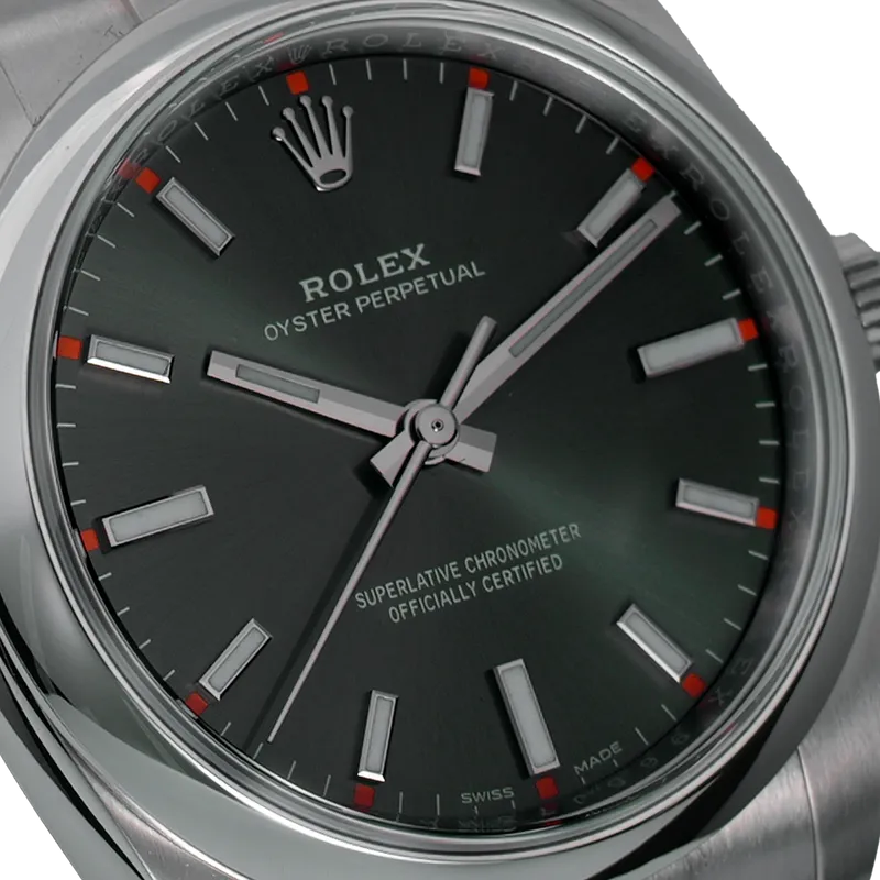 Oyster Perpetual 34mm en acier, cadran vert soleillé, lunette lisse, bracelet oyster acier — 114200 - vue 3