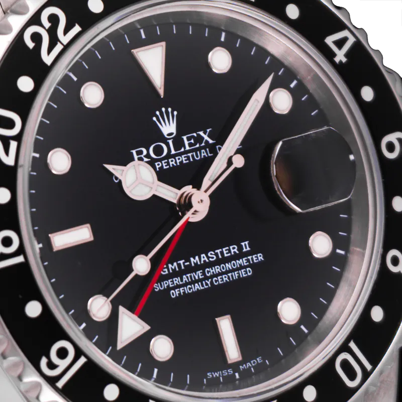 GMT-Master II 40mm en acier, lunette noire, bracelet oyster acier — 16710 - vue 3