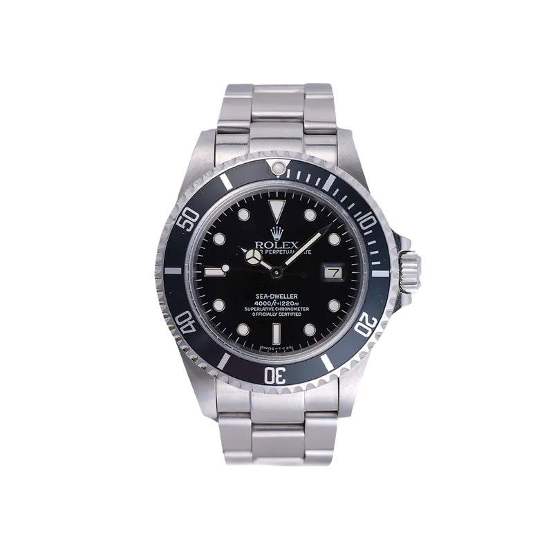 Sea-Dweller 40mm en acier, cadran noir, lunette noir, bracelet oyster acier