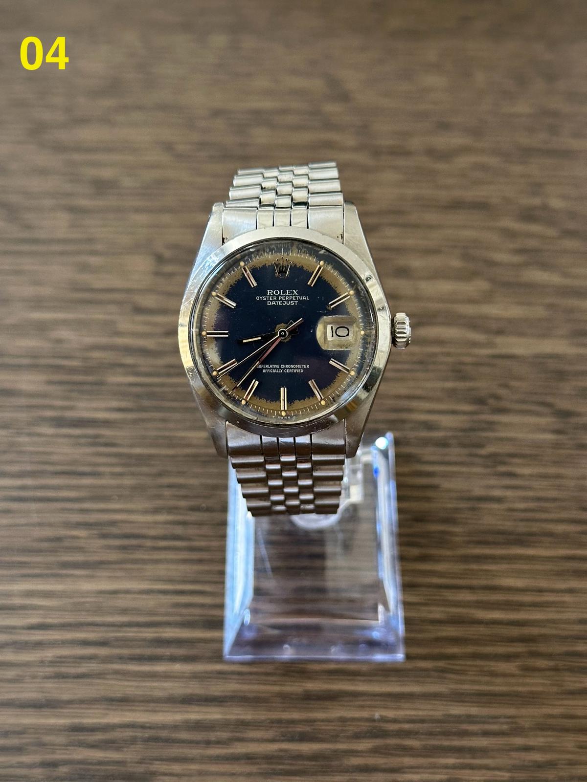 Datejust 36mm en acier, cadran bleu patiné, lunette lisse, bracelet jubilé acier — 1600 - vue 4