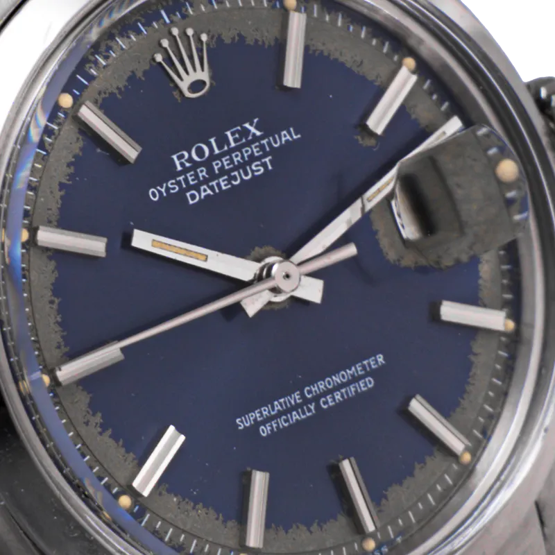 Datejust 36mm en acier, cadran bleu patiné, lunette lisse, bracelet jubilé acier — 1600 - vue 3