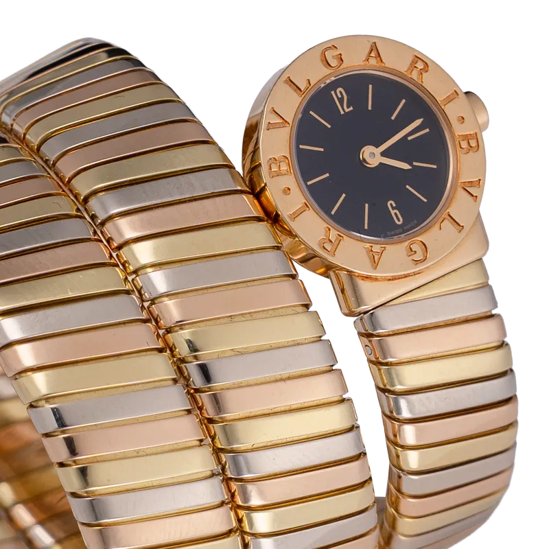 Serpenti Tubogas 3 ors (or rose, or jaune, or blanc), cadran noir, bracelet 3 ors.  — 2181400043991 - vue 3