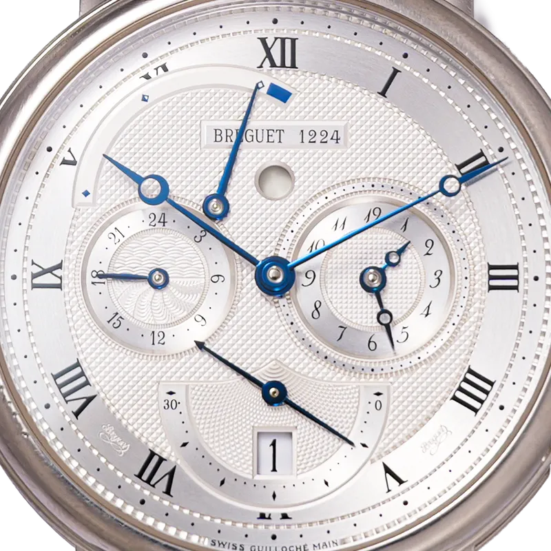 Réveil du Tsar en or blanc, bracelet en cuir, BD en or blanc.  — 5707B - vue 3