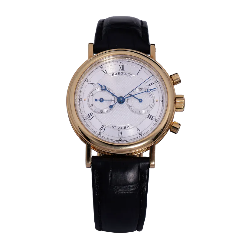 Classique Chronographe 38mm or jaune, bracelet cuir BD or jaune