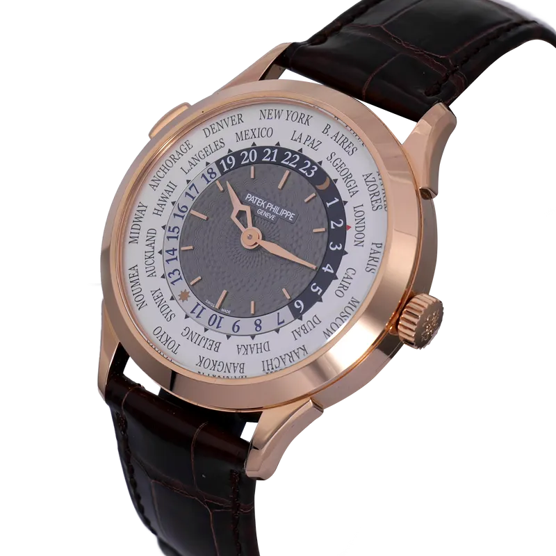 World Time 38,5mm en or rose, bracelet cuir BD or rose – vue 2