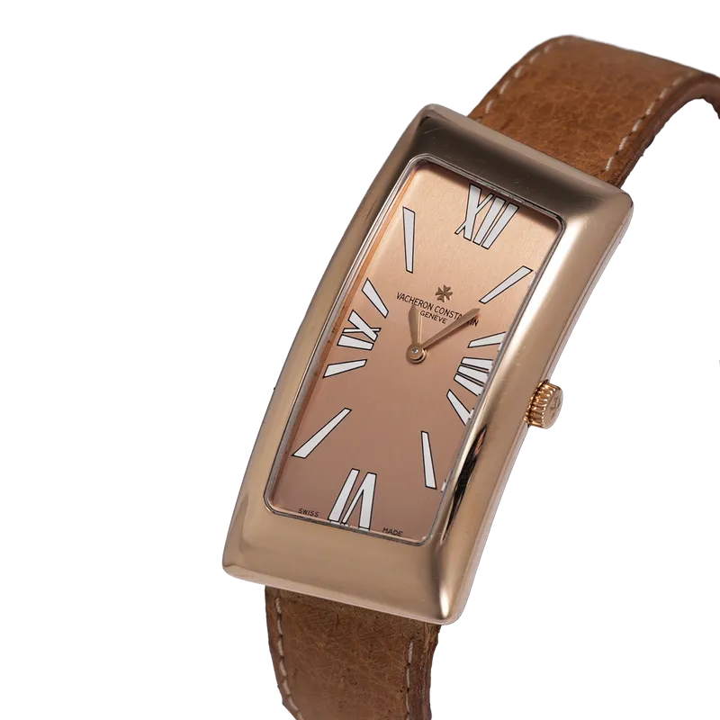 1972 en or rose, cadran rose index Romains, bracelet cur BA or rose — 25010/000R-9122 - vue 2
