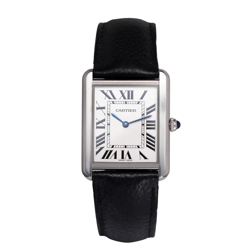 Tank Solo Must Grand Modèle, bracelet en cuir Boucle Déployante