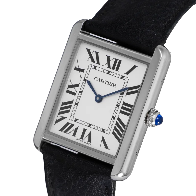 Tank Solo Must Grand Modèle, bracelet en cuir Boucle Déployante – vue 2